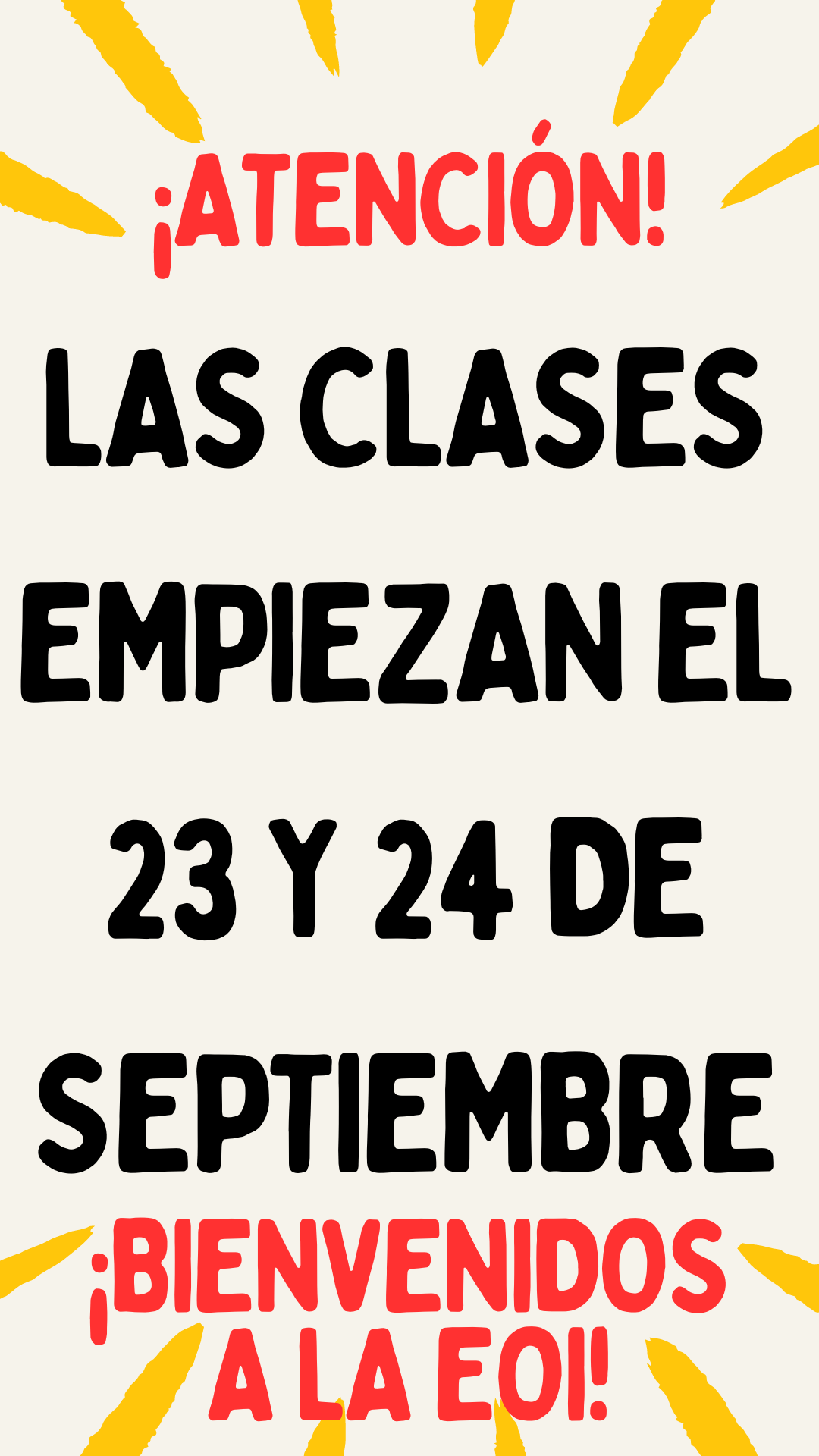 Inicio de las clases – Curso 24-25